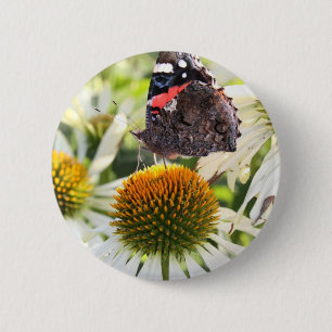 Admiraal Butterfly op Vloer Ronde Button 5,7 Cm