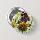 Admiraal Butterfly op Vloer Ronde Button 5,7 Cm (Voorkant /achterkant)