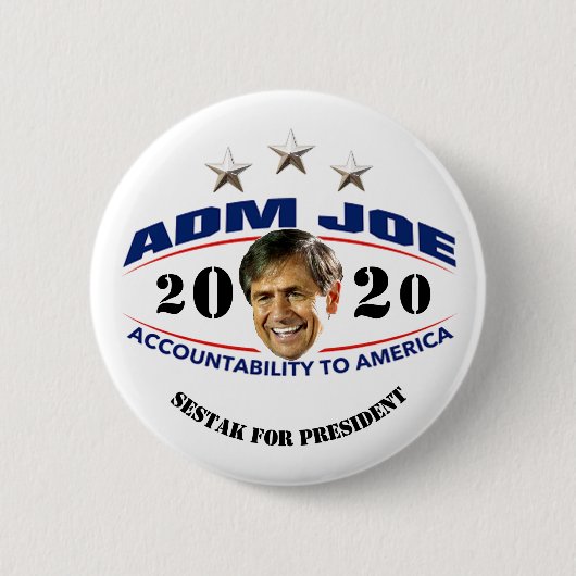 admiraal Joe Sestak voor President Ronde Button 5,7 Cm (Voorkant)