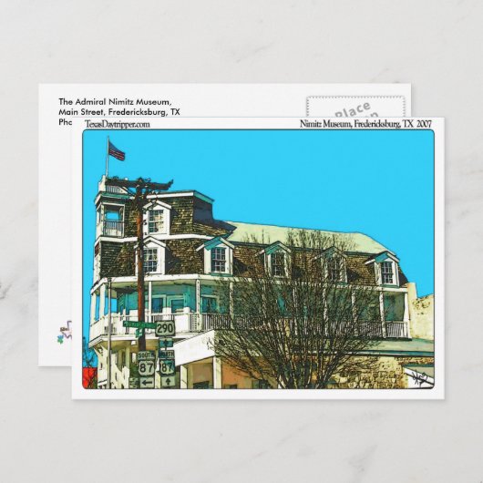 Admiraal Museum Nimitz, Fredericksburg, TX Briefkaart (Voorkant / Achterkant)