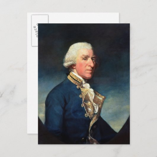 Admiraal Samuel Hood, 1st Viscount Hood 1784 Briefkaart (Voorkant / Achterkant)