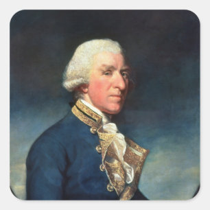 Admiraal Samuel Hood, 1st Viscount Hood 1784 Vierkante Sticker
