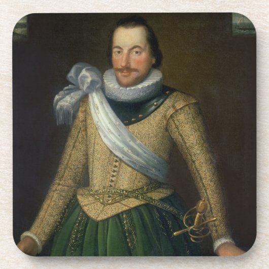admiraal Sir Thomas Button (d.1694) Drankjes Onderzetter (Voorkant)