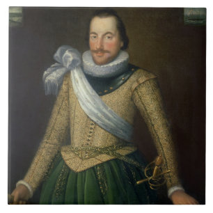 admiraal Sir Thomas Button (d.1694) Tegeltje