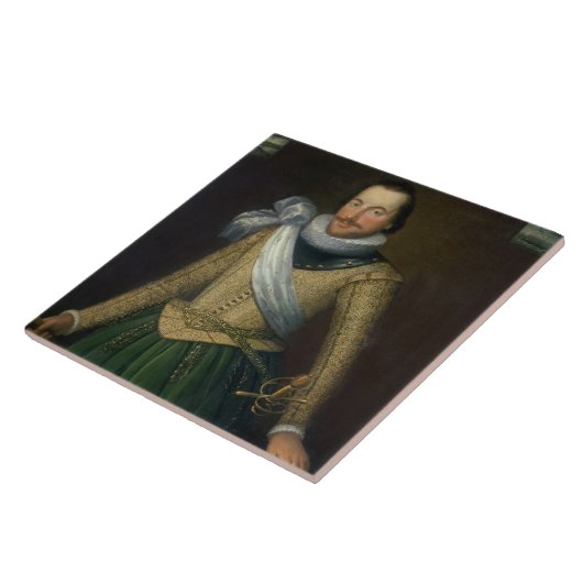 admiraal Sir Thomas Button (d.1694) Tegeltje (Zijkant)