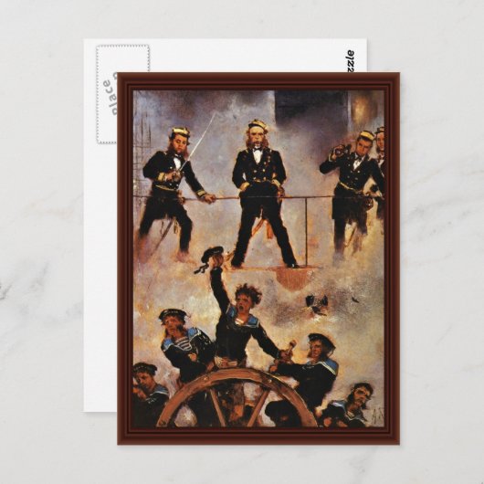 admiraal Tegetthoff tijdens de strijd tegen Lissa Briefkaart (Voorkant / Achterkant)