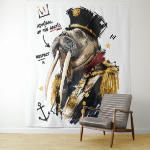 Admiraal van de Arctische Majestueuze Walrus Wandkleed