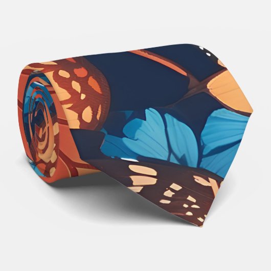 Admiraal vlinder mozaïek kleurrijk patroon stropdas (Opgerold)