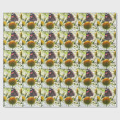 Admiraalvlinder op bloem cadeaupapier (Vlak)