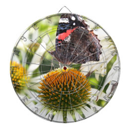 Admiraalvlinder op bloem dartbord
