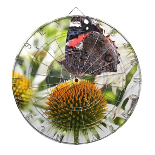 Admiraalvlinder op bloem dartbord (Voorkant)