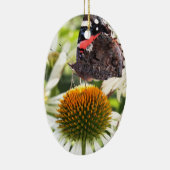 Admiraalvlinder op bloem keramisch ornament (Rechts)