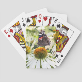Admiraalvlinder op bloem speelkaarten