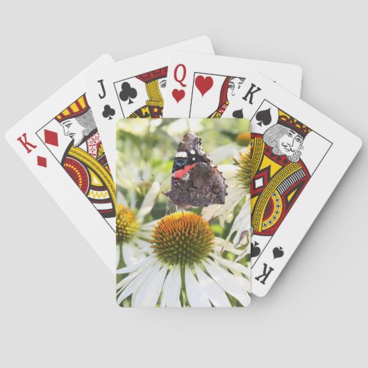 Admiraalvlinder op bloem speelkaarten (Achterkant)