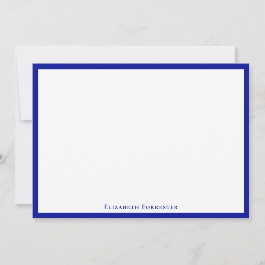Admiral Blue Elegant Modern Note Card Notitiekaartje (Voorkant)