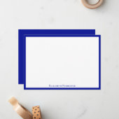 Admiral Blue Elegant Modern Note Card Notitiekaartje (Voorkant / Achterkant in situ)