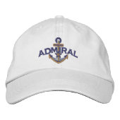 Admiral Nautical Star Anchor Embroidery Geborduurde Pet (Voorkant)