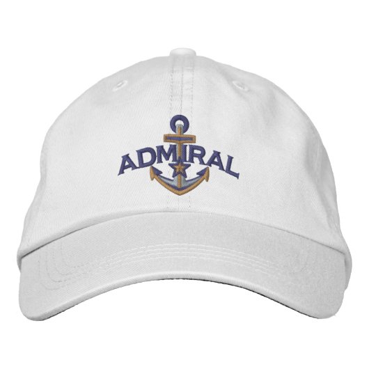 Admiral Nautical Star Anchor Embroidery Geborduurde Pet (Voorkant)