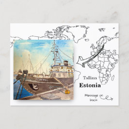 Admiral stoomschip,Tallinn, Estland Briefkaart
