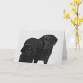 Admiratie in Puppy Eye's - Black Labrador Kaart (Gele Bloem)