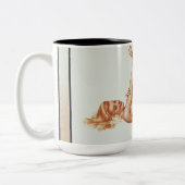 Admiration Pin-up Girl Art van Alberto Vargas Tweekleurige Koffiemok (Links)