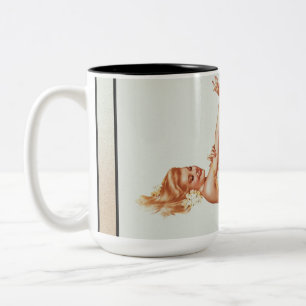 Admiration Pin-up Girl Art van Alberto Vargas Tweekleurige Koffiemok