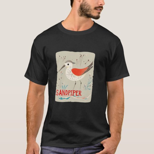Admire the Elegance of the Sandpiper Bird for Boys T-shirt (Voorkant)