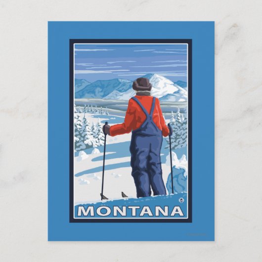 AdmiringMontanaVintage Travel Poster Briefkaart (Voorkant)
