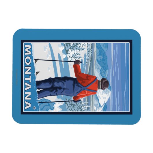 AdmiringMontanaVintage Travel Poster Magneet (Horizontaal)