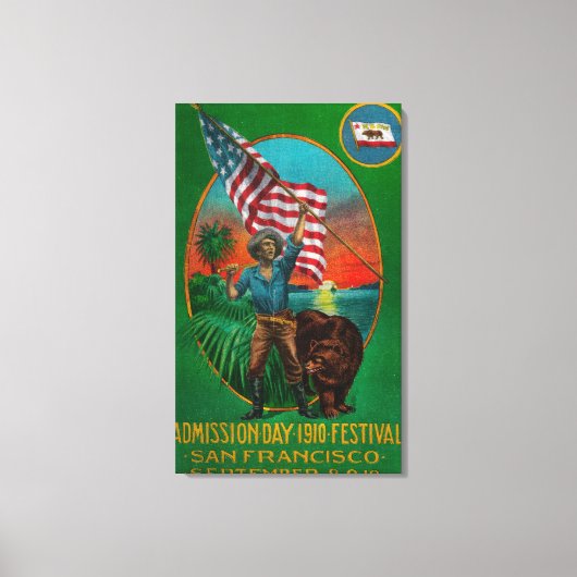 Admission Day Advertisment, State Festival Canvas Afdruk (Voorkant)