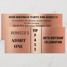 Admission Ticket Verjaardagsfeestje Zwart Roos Gou Kaart