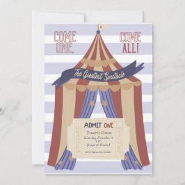 Admit ONE Circus Birthday Invitation Kaart