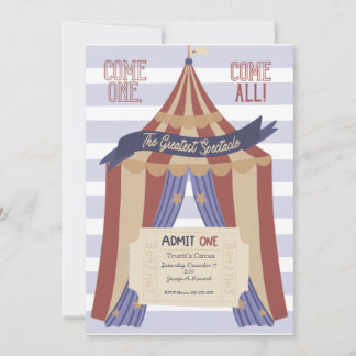 Admit ONE Circus Birthday Invitation Kaart