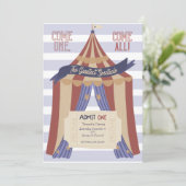 Admit ONE Circus Verjaardagsuitnodiging Kaart (Staand voorkant)