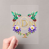 ADN Hummingbird Any Letters Custom Wedding Acryl Uitnodigingen (Insitu (Draagbaar))
