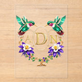 ADN Kolibrie Willekeurige Letters Custom Bruiloft Acryl Uitnodigingen (Voorkant)