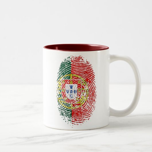 ADN Português (DNA) - Tugas Camisas e Presentes Tweekleurige Koffiemok (Rechts)