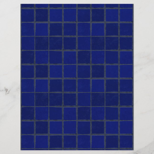 Adobe Cobalt Blue Tegels Craft Paper (Voorkant)