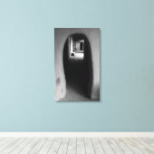 Adobe Doorway Architecture Black & White-foto Canvas Afdruk (Insitu (Houten vloer))