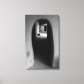 Adobe Doorway Architecture Black & White-foto Canvas Afdruk (Voorkant)