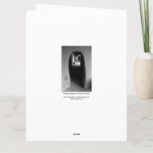 Adobe Doorway Architecture Black & White-foto Kaart (Achterkant)