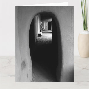 Adobe Doorway Architecture Black & White-foto Kaart