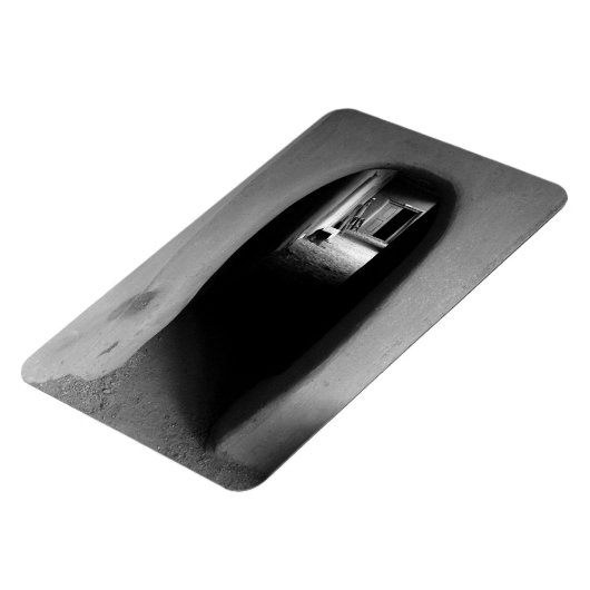 Adobe Doorway Architecture Black & White-foto Magneet (Linkerzijde)