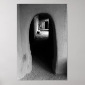 Adobe Doorway Architecture Black & White-foto Poster (Voorkant)