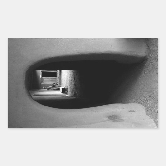 Adobe Doorway Architecture Black & White-foto Rechthoekige Sticker (Voorkant)