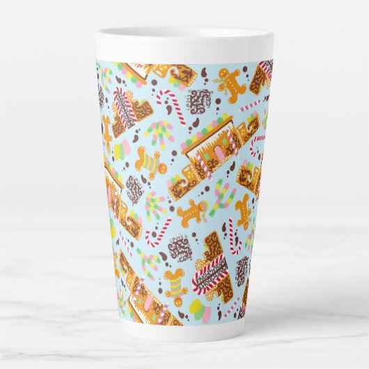 Adobe Gingerbrood House met gomdruppels Latte Mok (Voorkant)