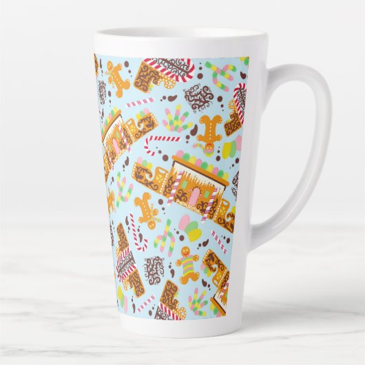 Adobe Gingerbrood House met gomdruppels Latte Mok (Rechts)