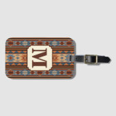 Adobe Grey Brown Tribal Patroon (Zuidwest-ontwerp) Bagagelabel (Voorkant (horizontaal))