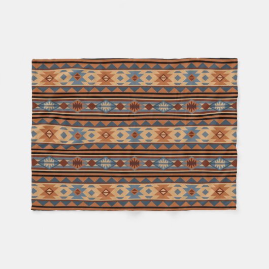 Adobe Grey Brown Tribal Patroon (Zuidwest-ontwerp) Fleece Deken (Voorkant (Horizontaal))