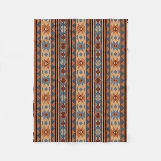 Adobe Grey Brown Tribal Patroon (Zuidwest-ontwerp) Fleece Deken (Voorkant)